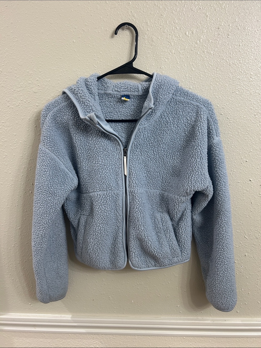 Old Navy Kids fleece Hooded Zip-Up Jacket - Light Blue